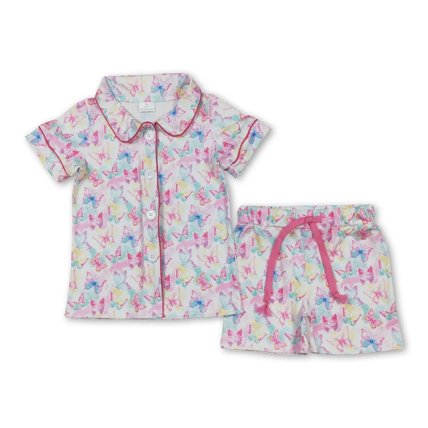 Pastel Butterflies Button Down PJs
