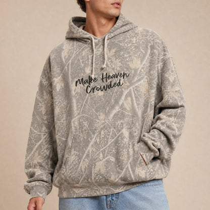 Make Heaven Crowded Embroidered Camo Hoodie