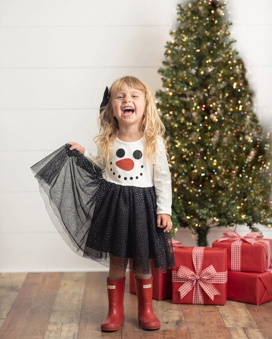 Snowman Sparkle Tulle Holiday Dress