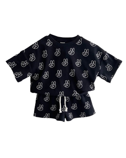 Peace Sign Shorts Set