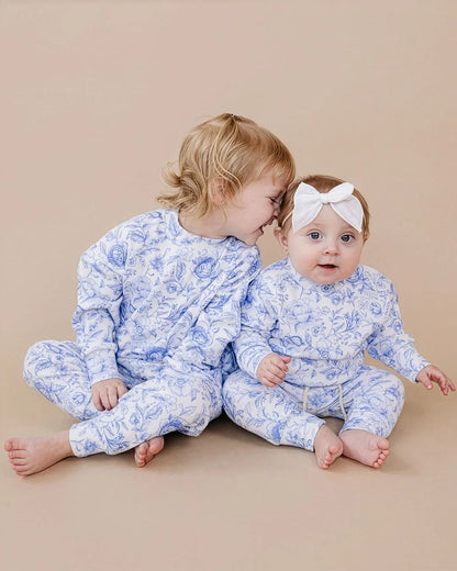 Blue Flowers Jogger Set